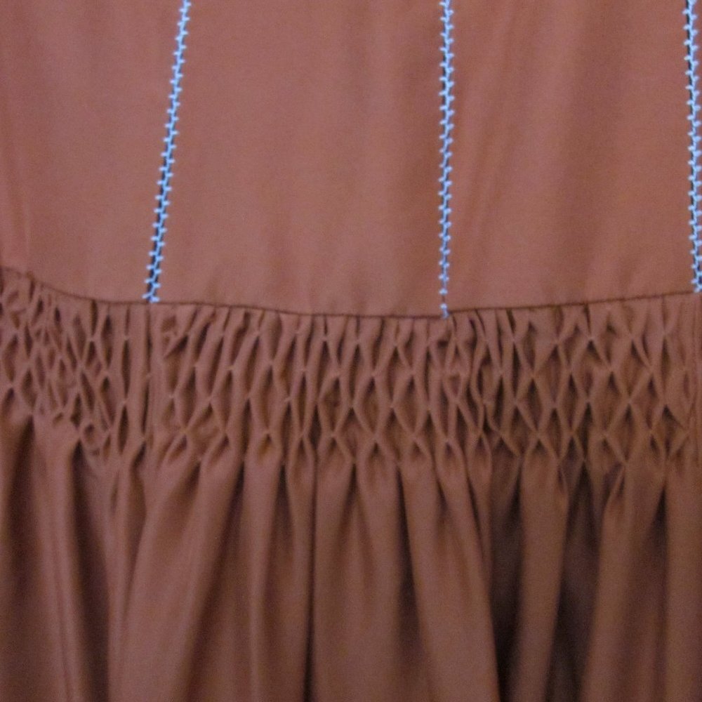 Women Elegant Lace-Accented 100% Silk Swirl Maxi Skirt with lace trim in size 4 - Picture 15 of 15